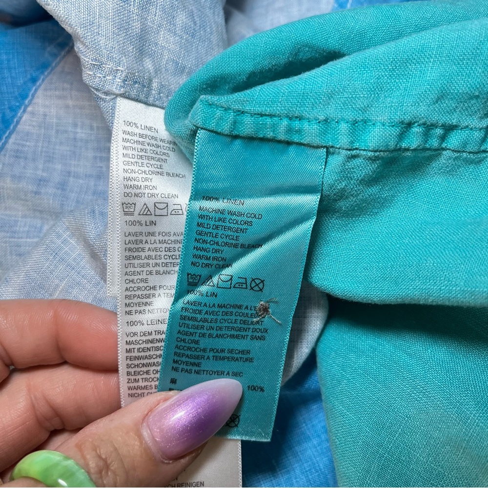 Tommy Bahama Teal and Denim Button Down Shirts - Picture 6 of 16